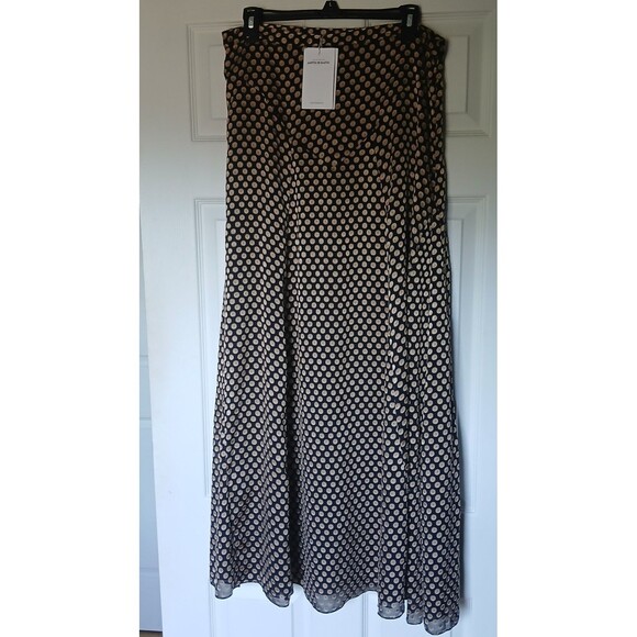 NWT Antik Batik Maxi Skirt  L/42  Black/Gold  Doty Collection Jacquard Cotton - Picture 1 of 4